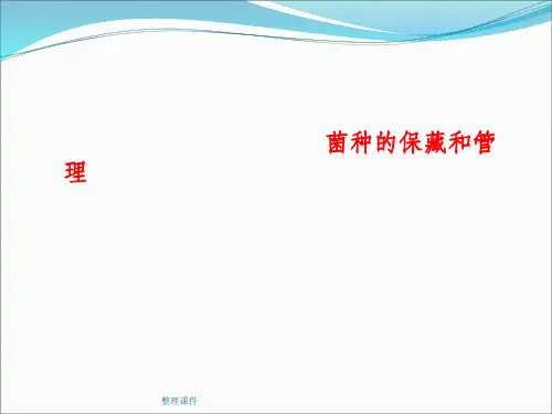 菌种的管理和保藏