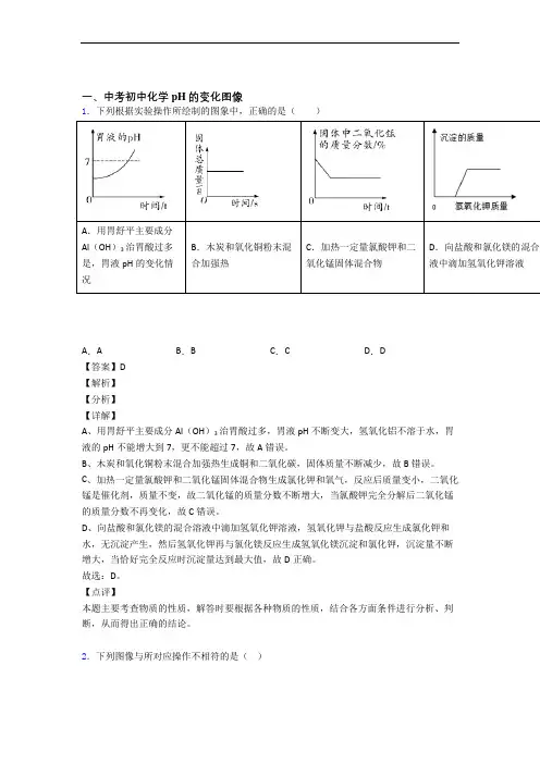 中考化学压轴题之pH的变化图像(中考题型整理,突破提升)附答案解析
