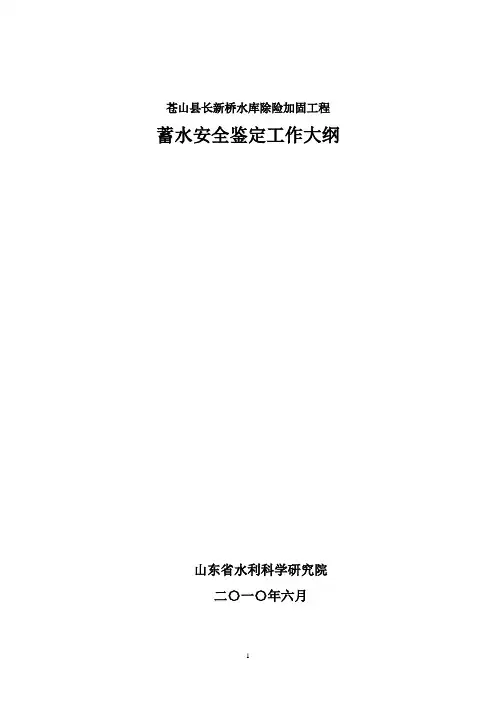 水库蓄水安全鉴定工作大纲