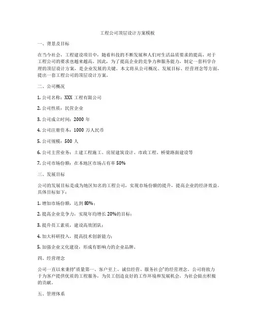 工程公司顶层设计方案模板