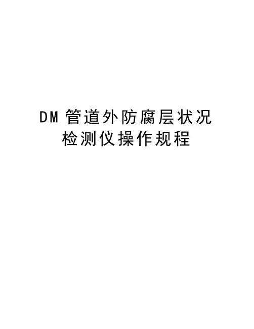 DM管道外防腐层状况检测仪操作规程复习进程