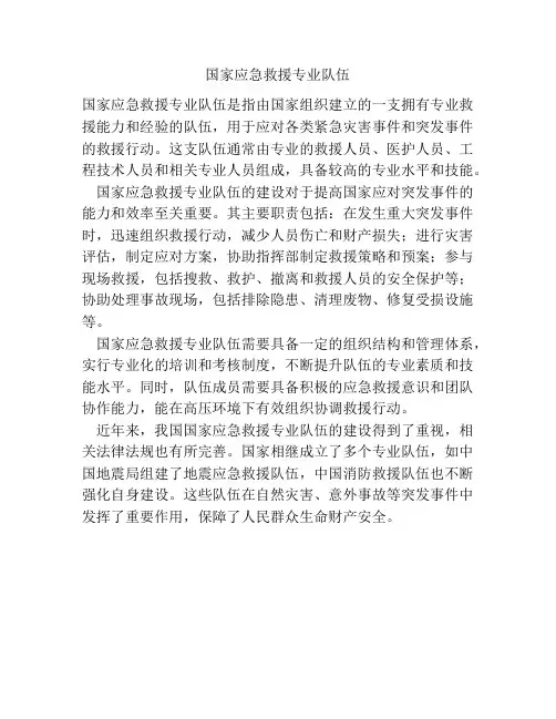 国家应急救援专业队伍