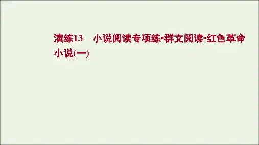 2022版高考语文一轮复习 专题提升练 演练13 小说阅读专项练 群文阅读 红色革命小说(一)