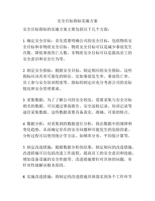 安全目标指标实施方案