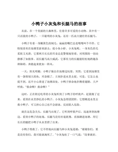 小鸭子小灰兔和长腿马的故事