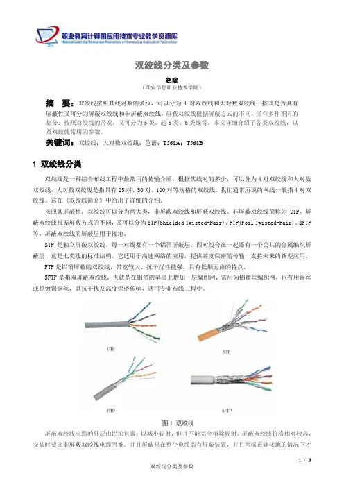 双绞线分类及参数(精)