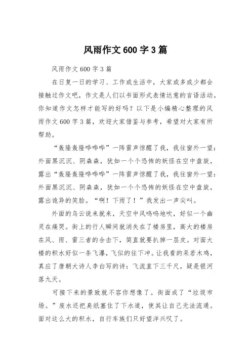 风雨作文600字3篇