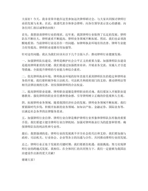 律师研讨会发言稿范文