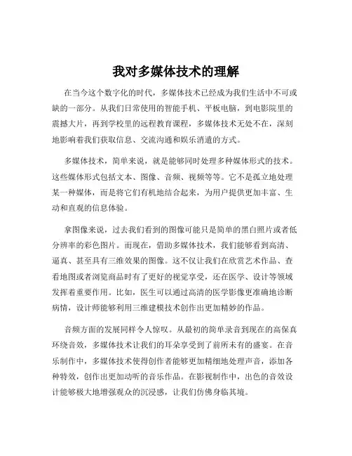 我对多媒体技术的理解
