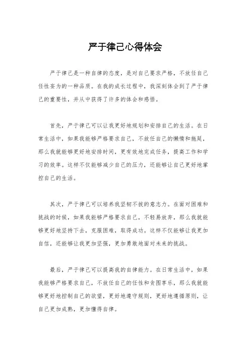 严于律己心得体会