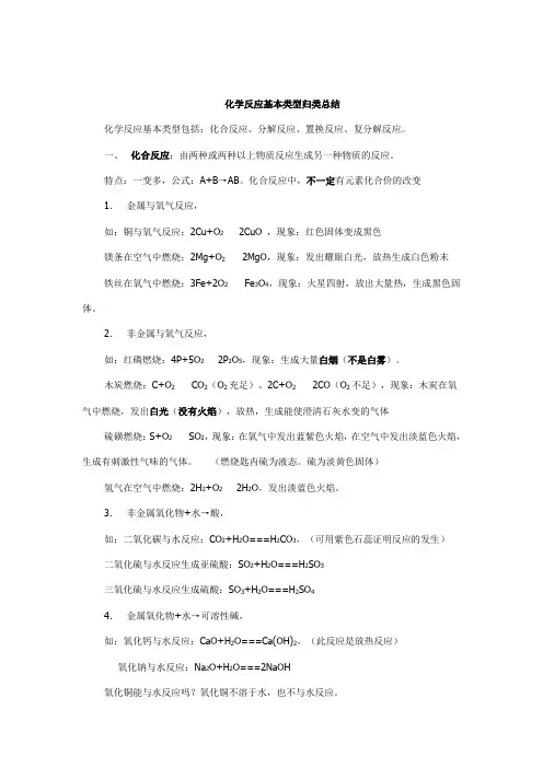 四大反应类型