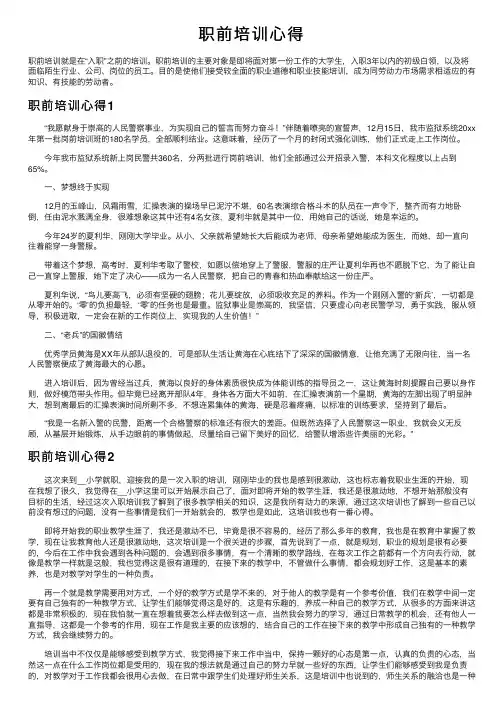 职前培训心得