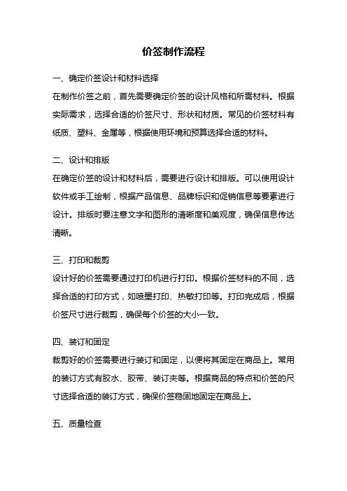 价签制作流程