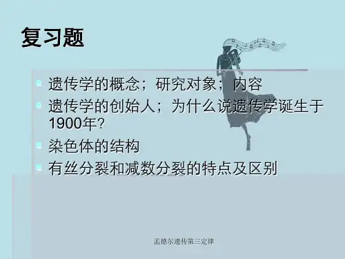 孟德尔遗传第三定律