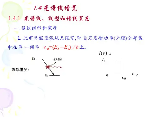 激光原理之光谱线增宽