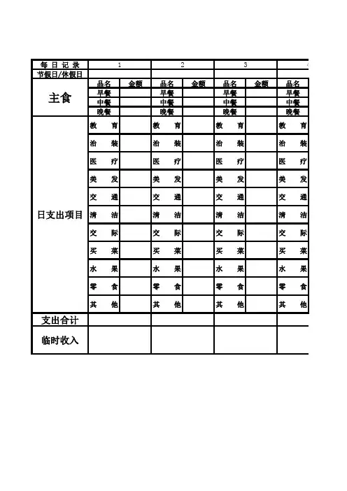 家庭记账本本
