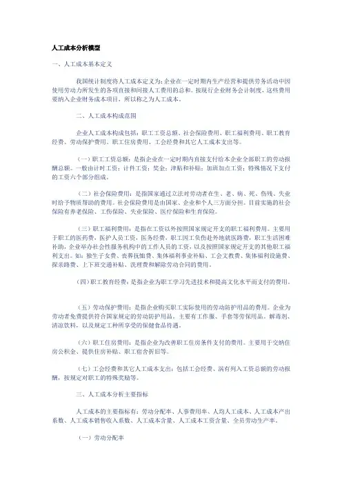 人工成本分析模型
