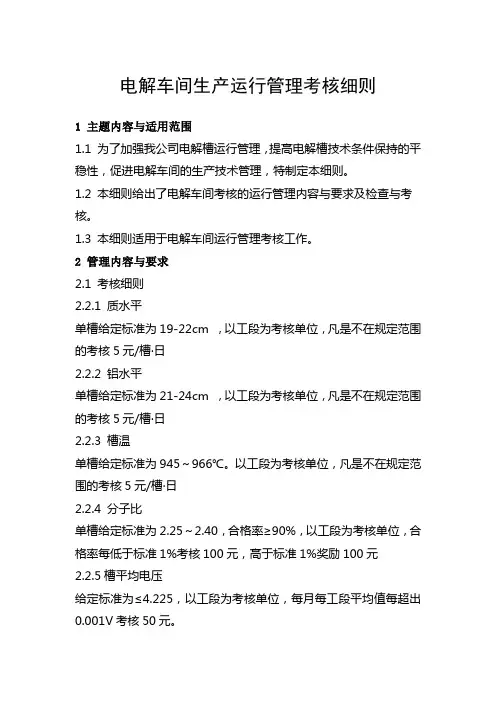 电解车间运行管理细则