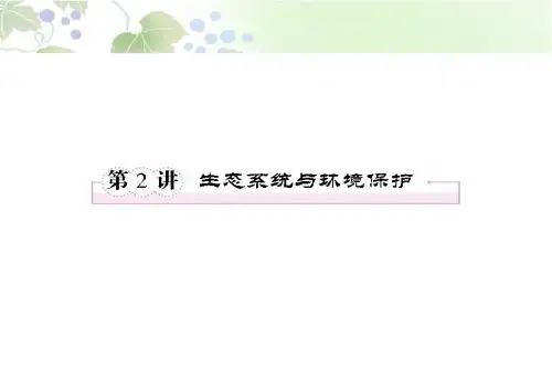 2013年高考生物总复习重点精品课件：生态系统与环境保护 高考总复习