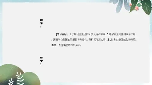 高中政治专题3联邦制两党制三权分立：以美国为例4美国的利益集团课件新人教版选修3