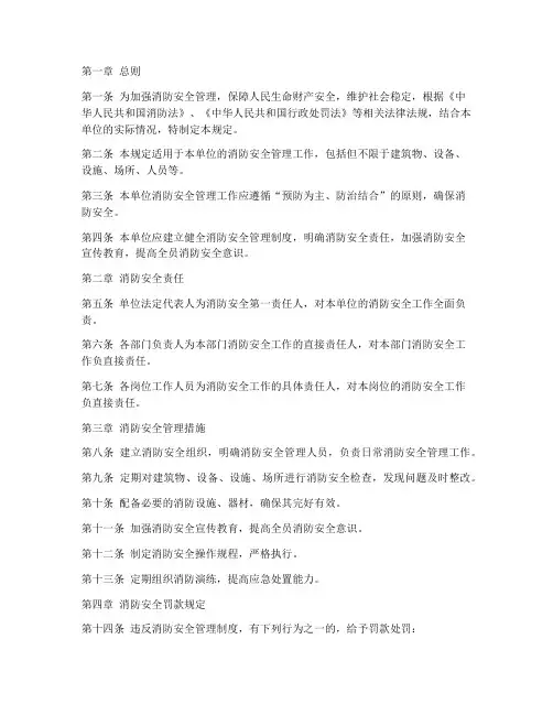 消防安全管理制度罚款