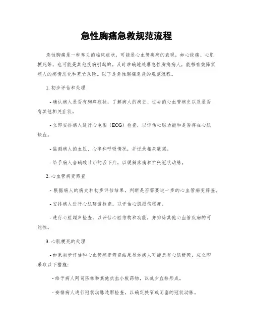 急性胸痛急救规范流程
