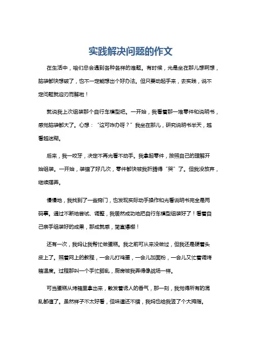 实践解决问题的作文