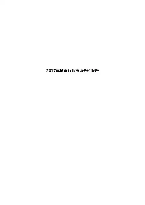 2017年核电行业市场分析报告