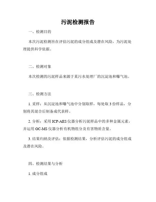 污泥检测报告