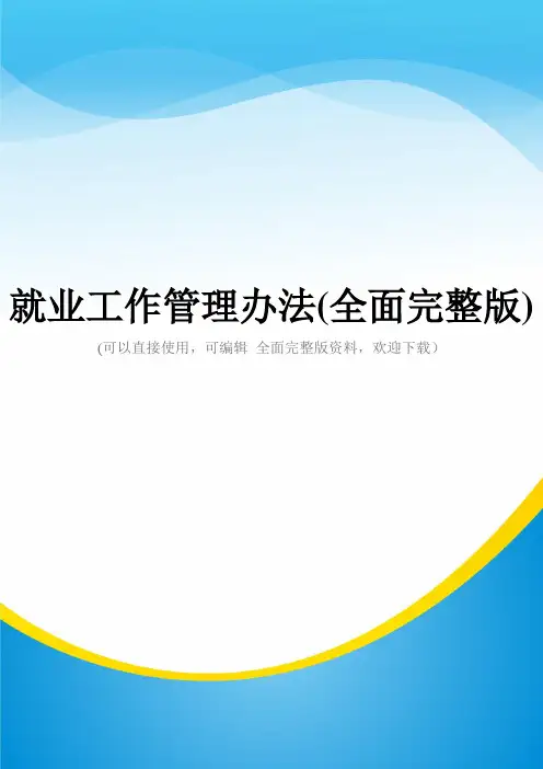 就业工作管理办法(全面完整版)