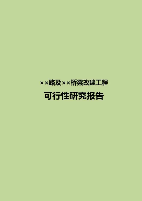 道路及桥梁改建工程 可行性研究报告