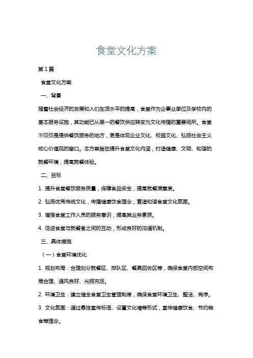 食堂文化方案