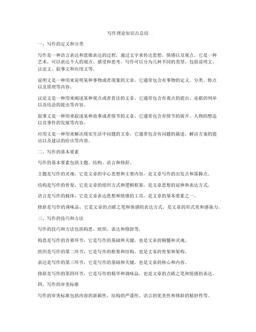 写作理论知识点总结