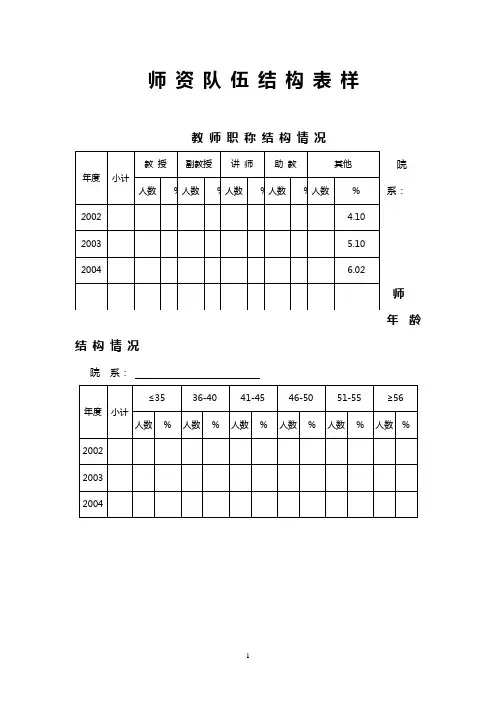 师资队伍结构表样(精)