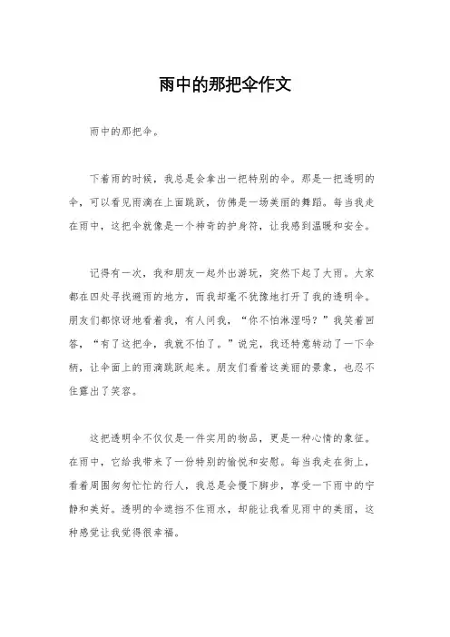 雨中的那把伞作文