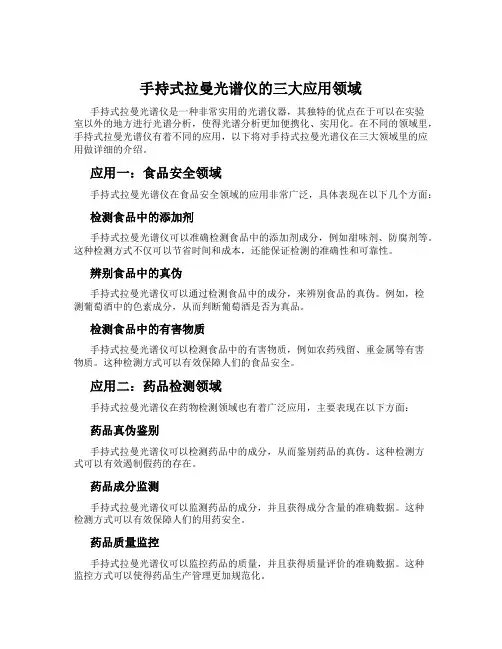 手持式拉曼光谱仪的三大应用领域