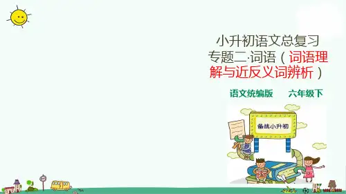 部编版小升初语文总复习三·词语(词语理解与近反义词辨析)课件