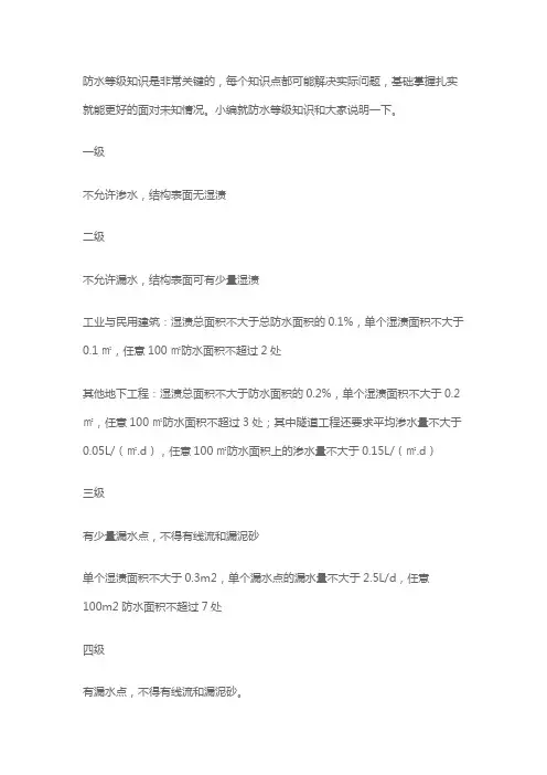 防水等级知识