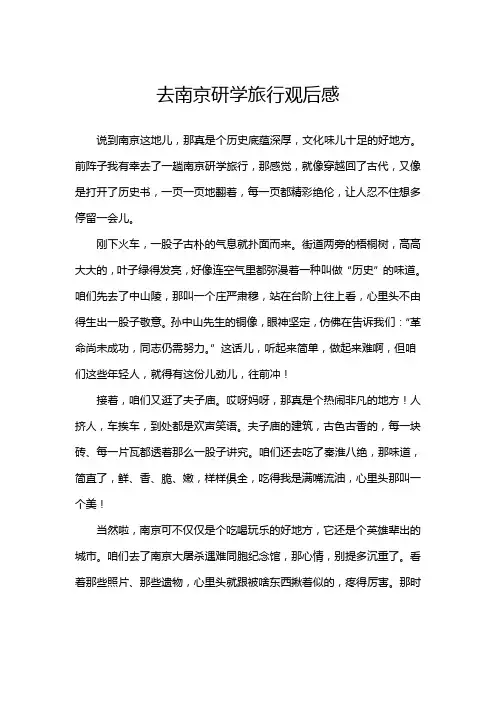 去南京研学旅行观后感