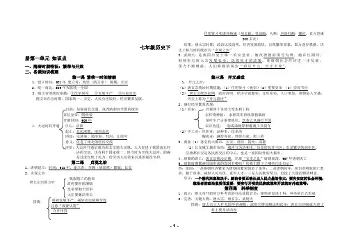 七下历史第一单元复习要点