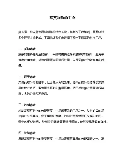 藤茶制作的工序