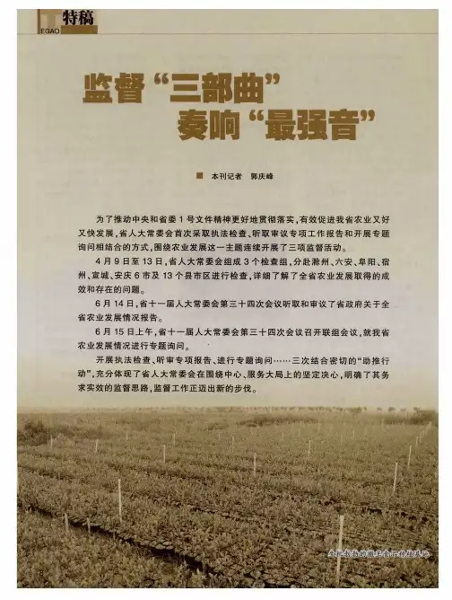 监督“三部曲” 奏响“最强音”