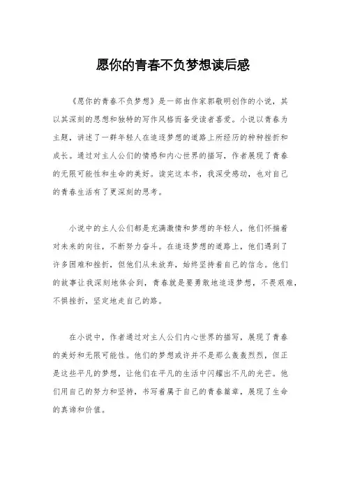 愿你的青春不负梦想读后感