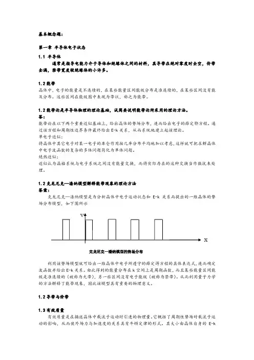 半导体物理知识点及重点习题总结
