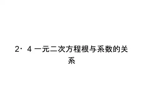 广西九年级数学上册第2章一元二次方程2.4一元二次方程根与系数的关系作业课件(新版)湘教版