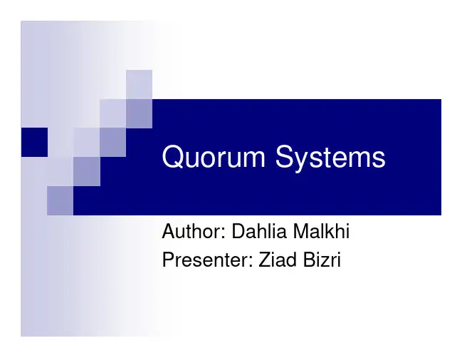 Quorum Systems
