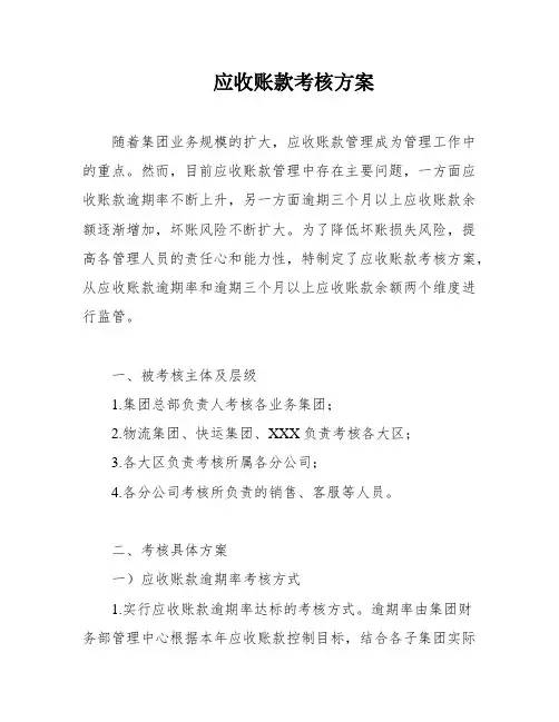 应收账款考核方案