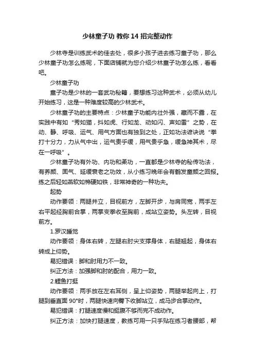 少林童子功教你14招完整动作
