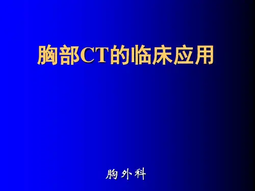 胸部CT讲座 PPT课件