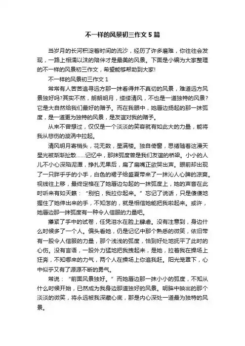 不一样的风景初三作文5篇